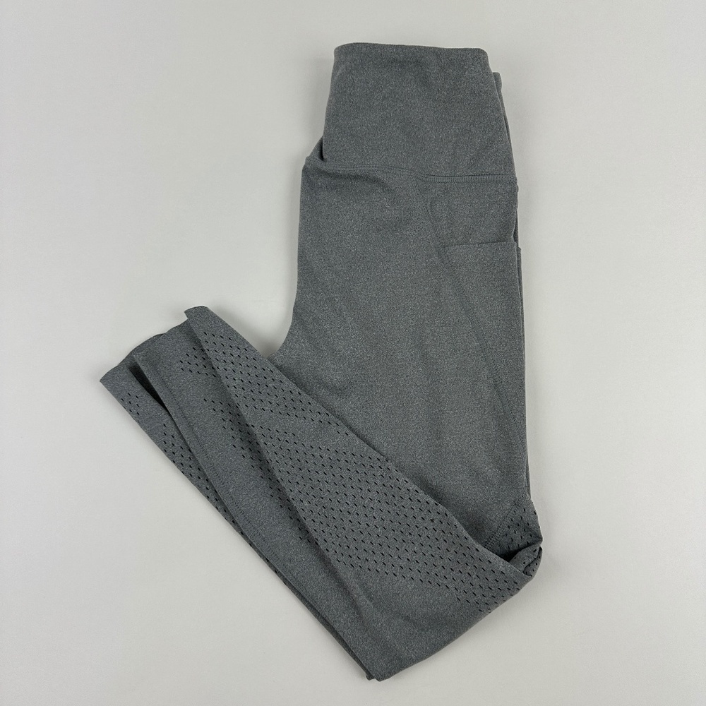 Members Mark Everyday Perforated Leggings Womens Small Gray